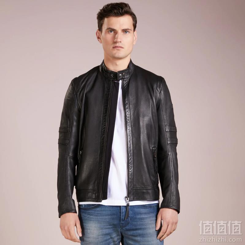 限尺码，HUGO BOSS 雨果博斯 Jaylo 男士立领机车风格真皮夹克 Prime会员免费直邮含税到手1604元