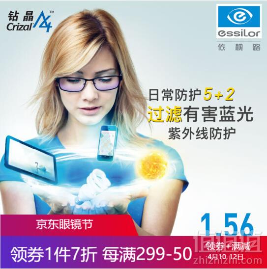 <span>白菜！</span>依视路 ESSILOR 钻晶A4超薄1.56非球面镜片 2片232.6元包邮（双重优惠）