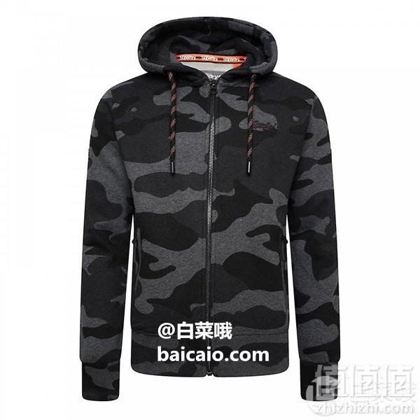 限S码，Superdry 极度干燥 Orange Label Urban 男士迷彩印花连帽卫衣 Prime会员免费直邮到手248元