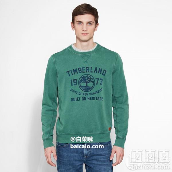 S码，Timberland 添柏岚 Fort Hill 男士休闲圆领卫衣 Prime会员凑单免费直邮含税到手219元