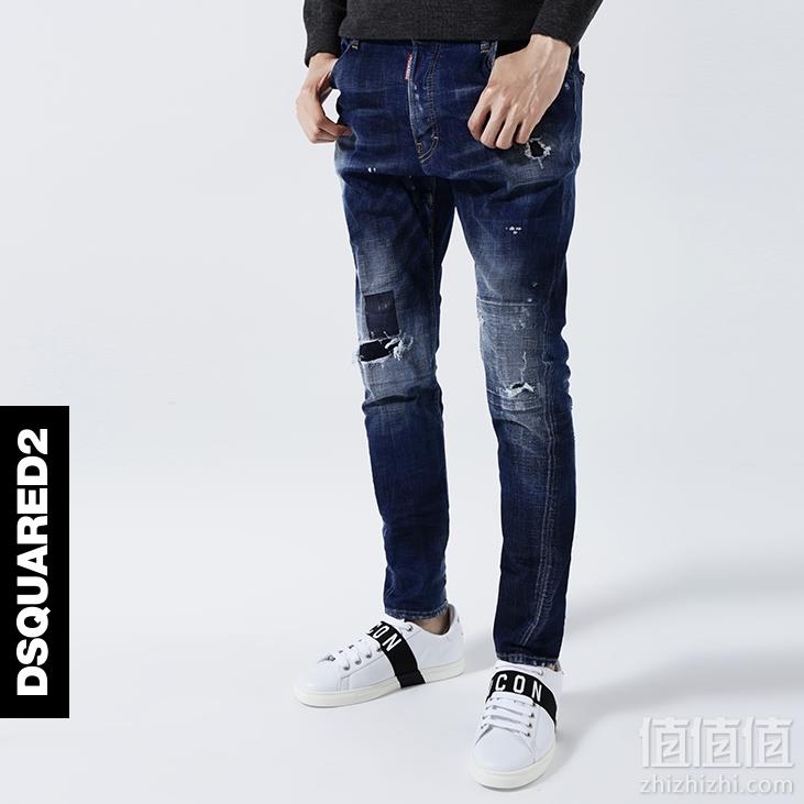 18秋款，Dsquared2 意产 男士磨破修身牛仔裤 国内￥3174免费直邮到手2280.72元