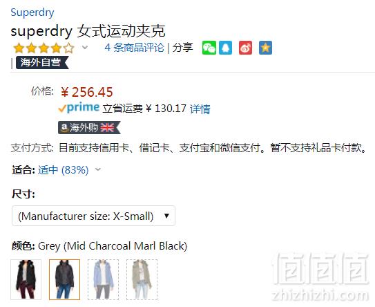 限XS码，Superdry 极度干燥 Wind Attacker 女士防风外套 Prime会员免费直邮含税到手280元