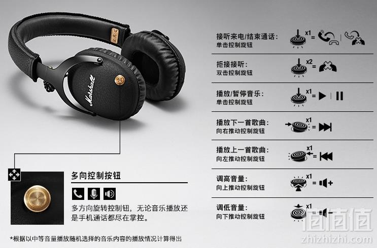 Marshall 马歇尔 Monitor Bluetooth 头戴式蓝牙监听耳机 Prime会员免费直邮含税到手919.27元