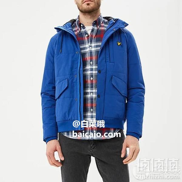 限XS码，Lyle & Scott 苏格兰金鹰 Wadded 男士连帽飞行员夹棉外套JK910V Prime会员免费直邮含税到手233元