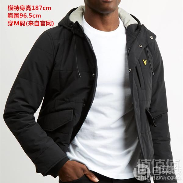 限XS码，Lyle & Scott 苏格兰金鹰 Wadded 男士连帽飞行员夹棉外套JK910V Prime会员免费直邮含税到手233元
