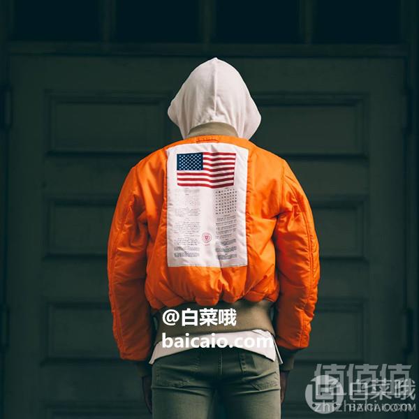限XS码，Alpha Industries 阿尔法工业 MA-1 Blood Chit 男士飞行员夹克 Prime会员免费直邮含税到手418元