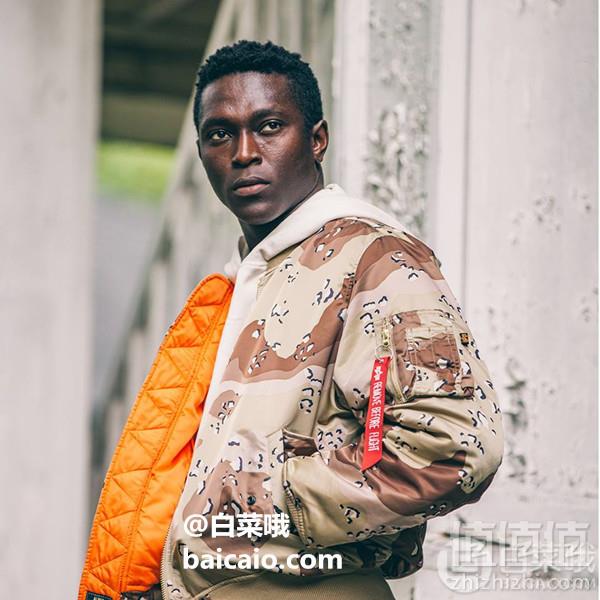 限XS码，Alpha Industries 阿尔法工业 MA-1 Blood Chit 男士飞行员夹克 Prime会员免费直邮含税到手418元