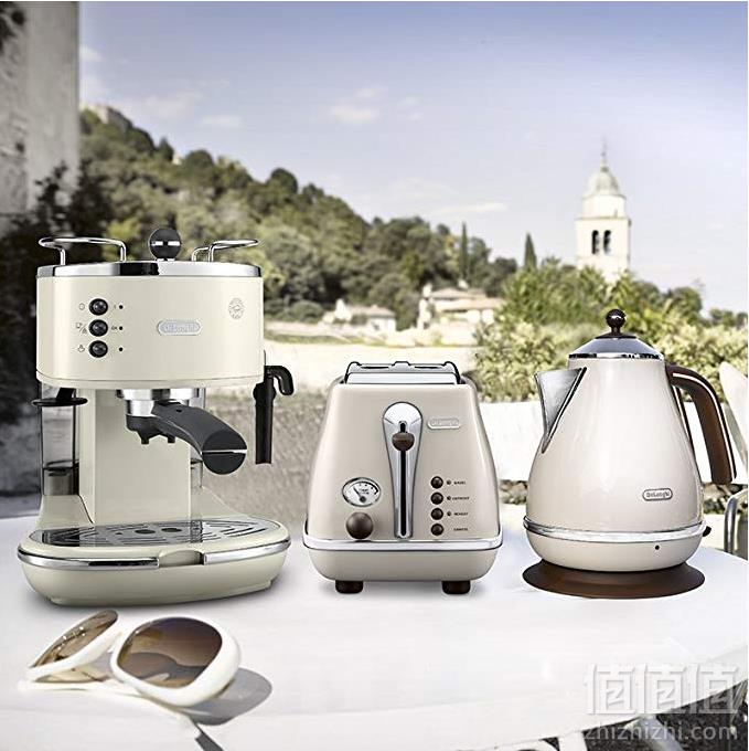限PRIME会员，De'Longhi 意大利德龙 Icona Vintage 复古系列三件套（咖啡机+电水壶+多士炉）1699元包邮包税（需用码）