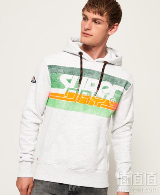 限尺码，Superdry 极度干燥 Rivine Stripe 男士连帽休闲卫衣 Prime会员免费直邮含税到手166.28元