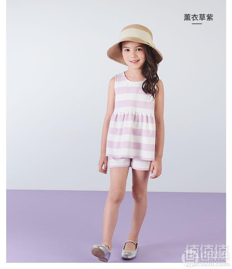 A类品质，日本超高人气童装品牌 petit main 2019夏新款女童时尚洋气两件套 2色119元包邮（需领券）