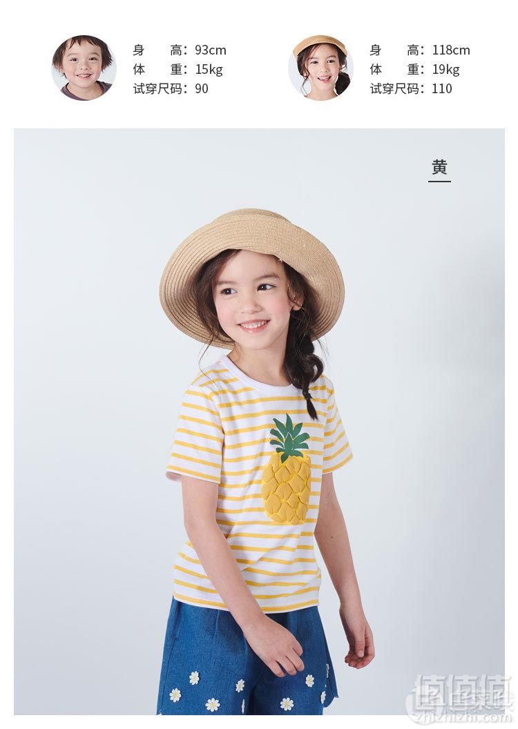 日本超高人气童装品牌，petit main 2019夏季新款活力水果男女童短袖T恤 3色新低59元包邮（需领券）