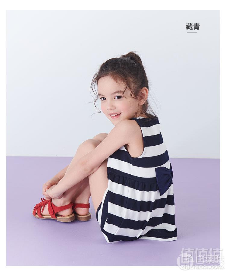 A类品质，日本超高人气童装品牌 petit main 2019夏新款女童时尚洋气两件套 2色119元包邮（需领券）