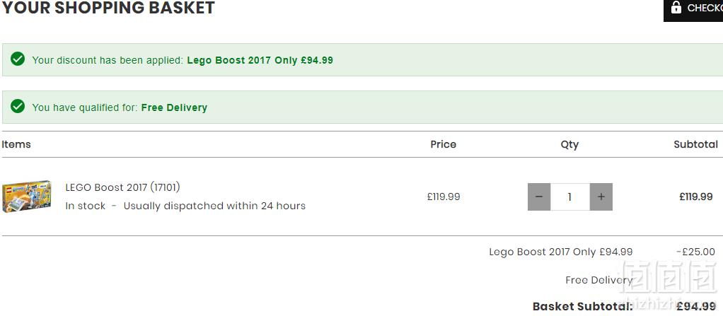 LEGO 乐高 Boost 17101 可编程机器人 £94.99+1.99直邮到手845元（需用优惠码）