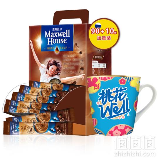 麦斯威尔 三合一速溶特浓咖啡 共100条 送马克杯凑单低至74元/件（双重优惠）