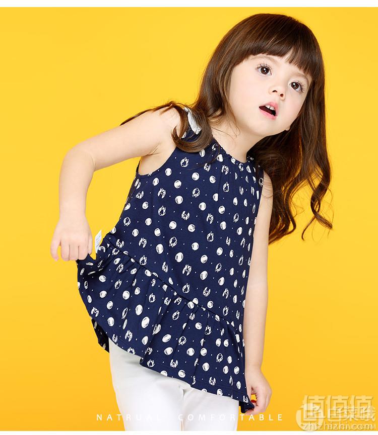 A类品质，安奈儿 2019夏季新款女童圆领上衣打底裤两件套装 3色69元包邮（需领券）