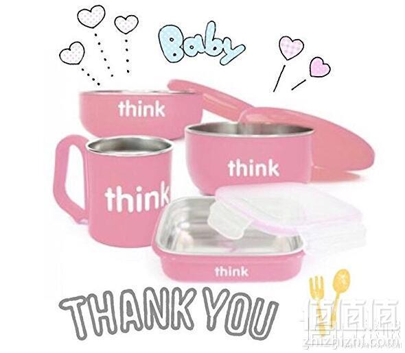 Thinkbaby 辛克宝贝 婴幼儿不锈钢餐具4件套 2色135.86元包邮包税