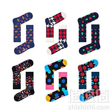 袜子界时尚担当，Happy Socks 男士中筒袜 6双装 prime会员凑单免费直邮到手164.25元