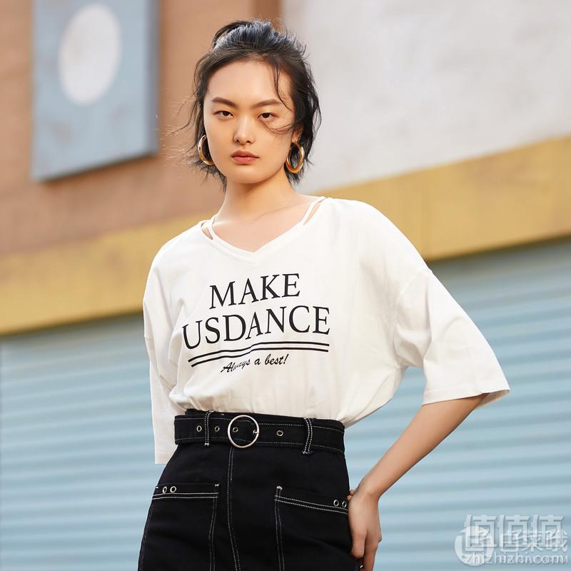 优衣库制造商，Maxwin 马威 女士纯棉百搭修身宽松短袖T恤 2色39元包邮（需领券）