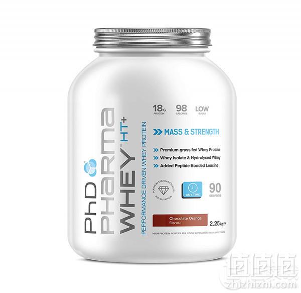 英国营养代餐品牌，PhD Pharma Whey 至臻乳清蛋白粉2.25kg 巧克力橙味 Prime会员免费直邮含税到手310元（下单7.5折）