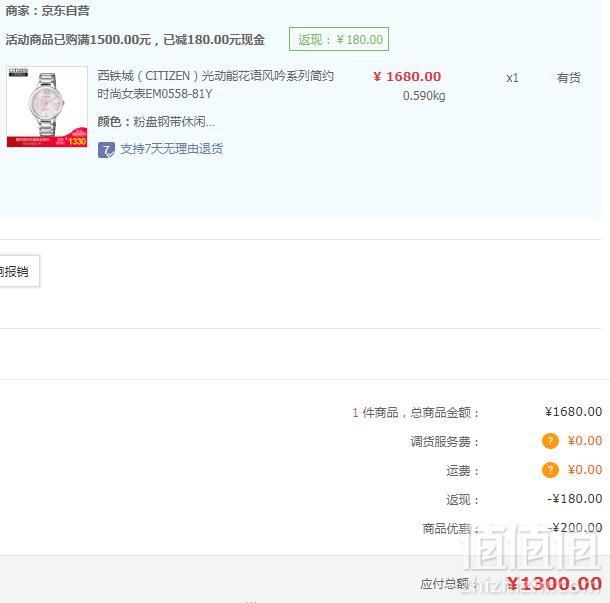 Citizen 西铁城 Sunrise花语风吟系列 EM0558-81Y 光动能时尚女表新低1300元包邮（双重优惠）