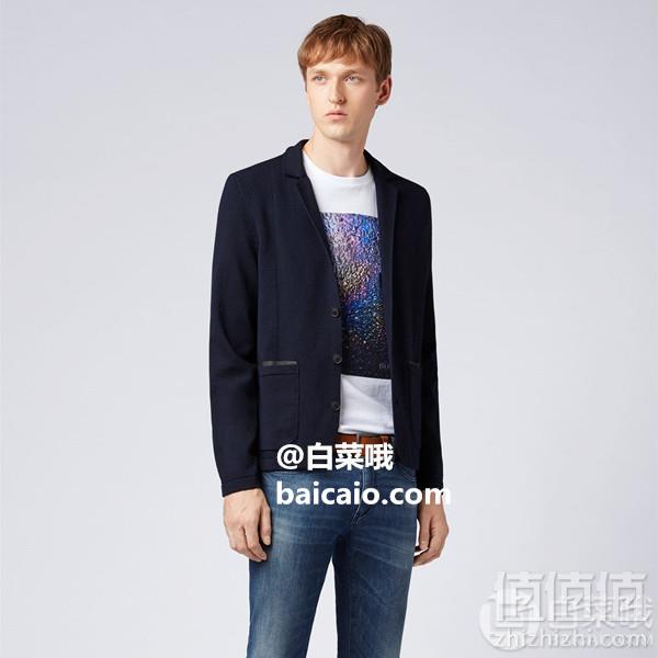 限M码，Boss Orange 橙标 Ajames 男士羊毛混纺针织夹克 Prime会员免费直邮含税到手724元