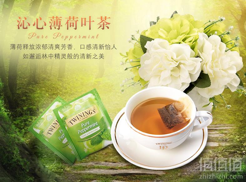 Twinings 川宁 沁心薄荷叶茶包2g*100片新低39.9元包邮（需领券）