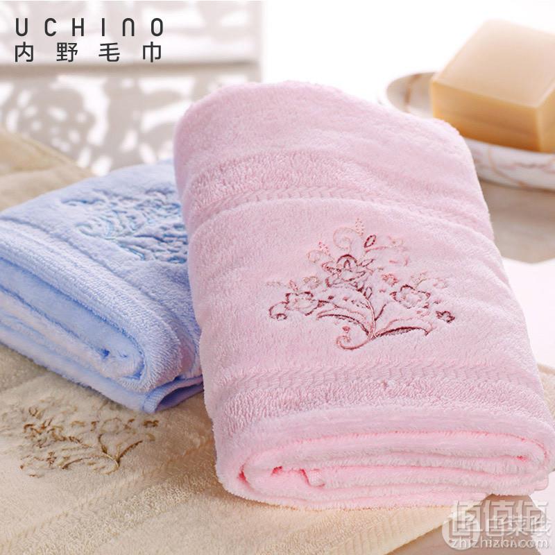 Uchino 日本内野 素色纯棉绣花毛巾34*75cm 3条29元包邮（需领券）