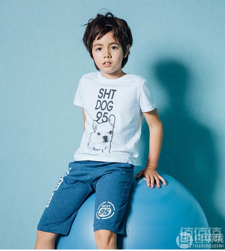2019夏季新款，水孩儿 男童中大童圆领卡通动物印花T恤（105~170码） 3色39元包邮（需领券）