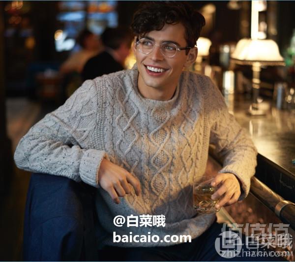 限L码，Original Penguin 企鹅牌 Wool Alpaca 男士羊毛羊驼渔夫毛衣 Prime会员免费直邮含税到手新低240元