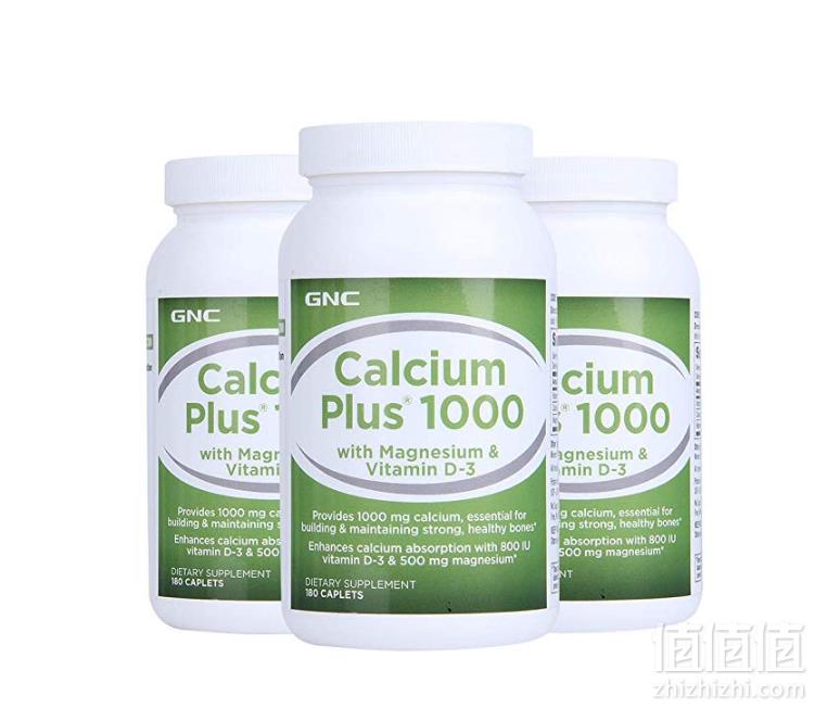 GNC 健安喜 高含量钙片1000mg+镁+维生素D3 180粒*3瓶 134.55元包邮包税44.85元/瓶（双重优惠）