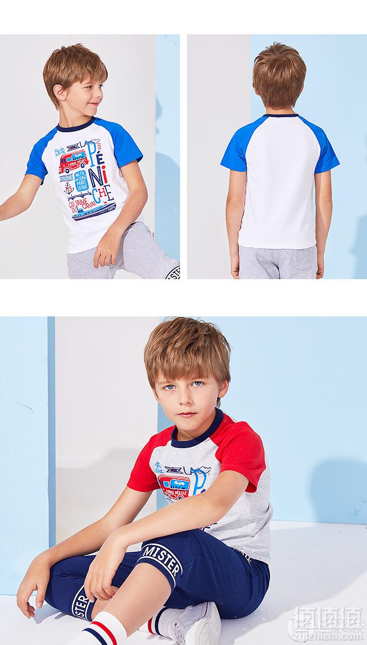 19年夏季新款，ELLE kids 男童圆领短袖T恤 2色59元包邮（需领券）