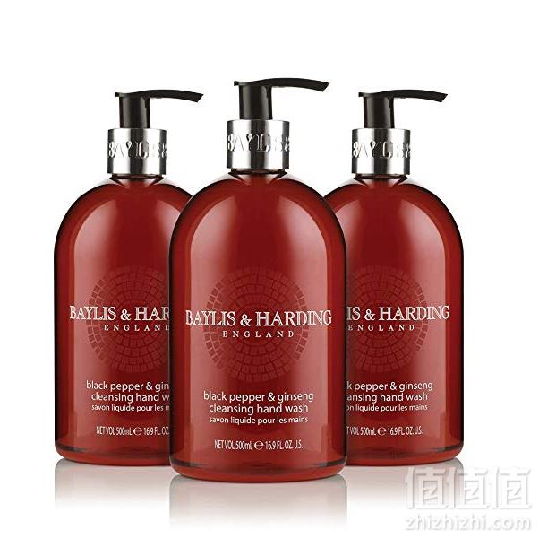 Baylis & Harding 黑胡椒&人参洗手液 500ml*3瓶装 Prime会员凑单免费直邮含税到手63.81元