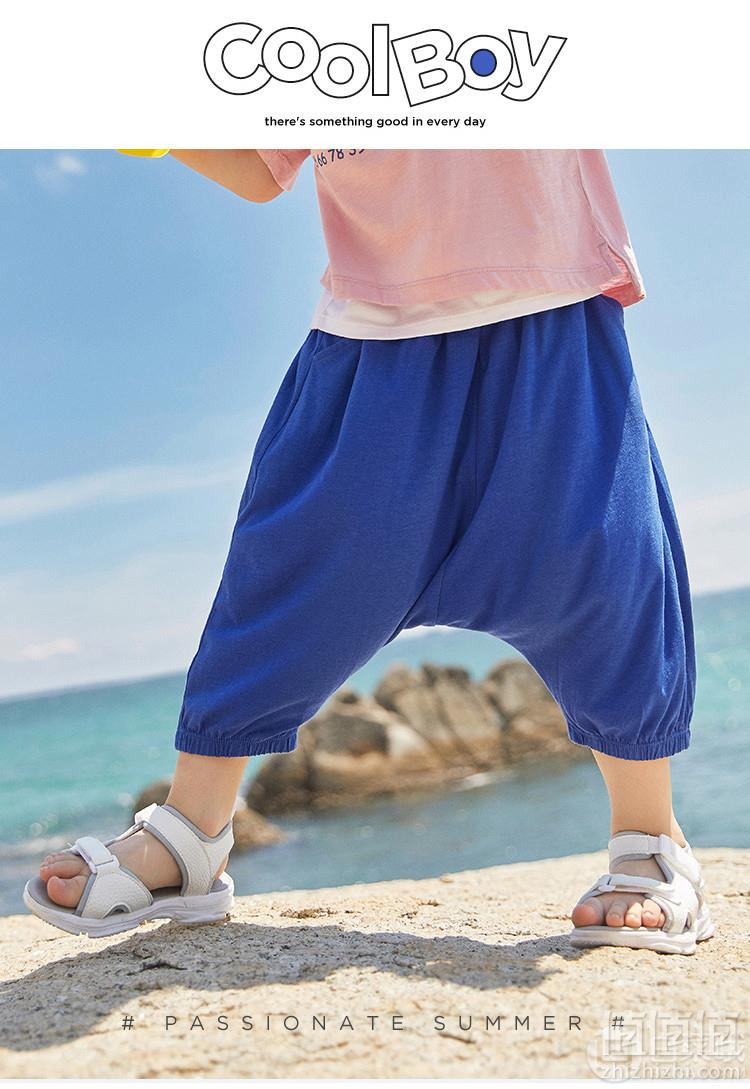 巴拉巴拉 2019夏季新款男童中小童七分裤时尚跨裆裤 多色39.9元包邮（需领券）
