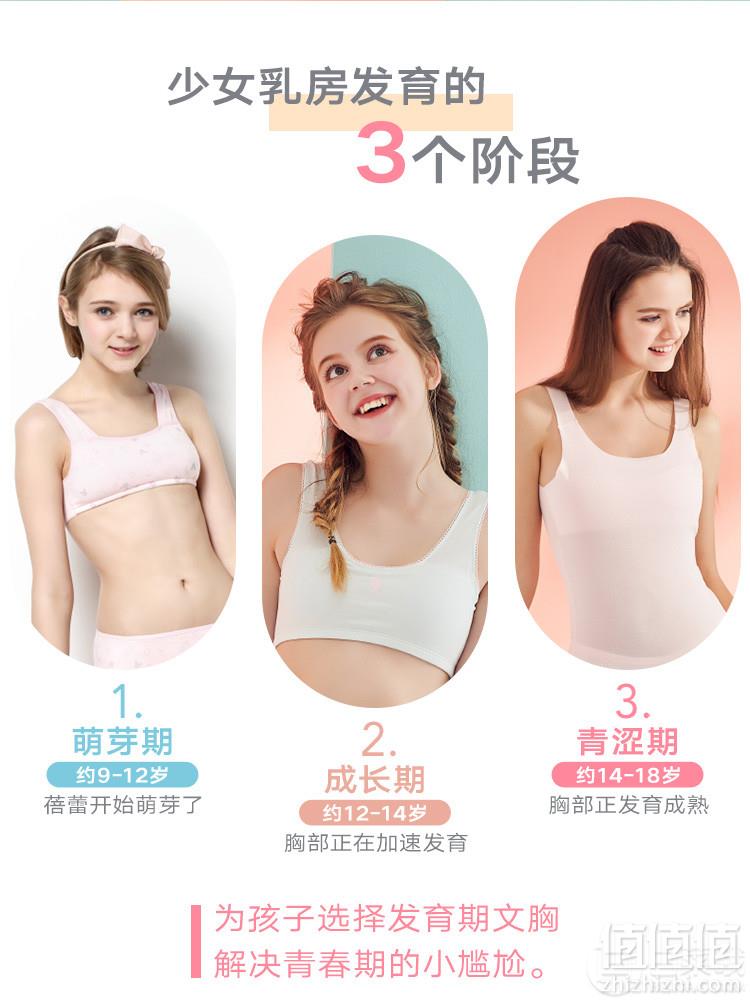 A类品质，三枪 无钢圈发育期初高中学生儿童内衣2件装  多色组合49.9元包邮（需领券）