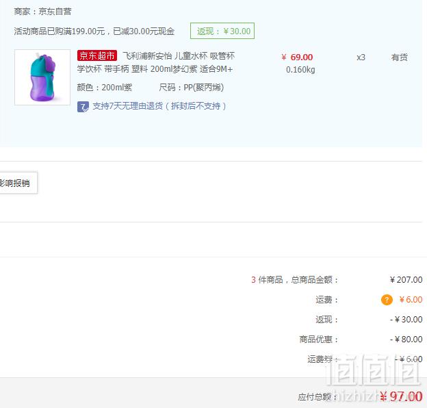 1558502356303561.png Philips 飞利浦 Avent 新安怡 SCF793/02 儿童吸管杯 200ml*3件 97元32.3元/个(双重优惠)