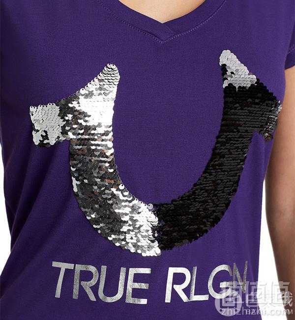 限S码，True Religion 真实信仰 Sequin 女士亮片短袖T恤 1.6折 Prime会员凑单免费直邮含税到手146元