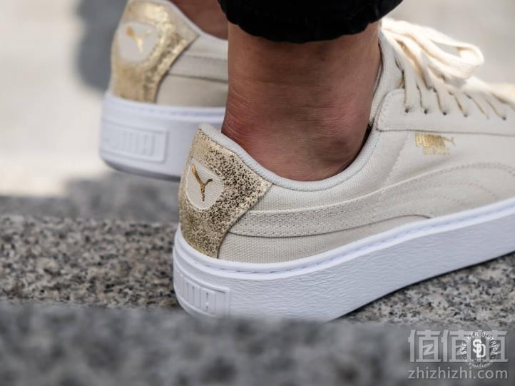 限7.5码，PUMA 彪马 Basket Platform Canvas 女子松糕休闲鞋 Prime会员免费直邮到手新低267元