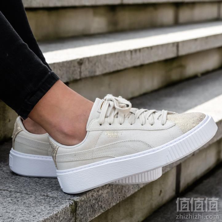 限7.5码，PUMA 彪马 Basket Platform Canvas 女子松糕休闲鞋 Prime会员免费直邮到手新低267元