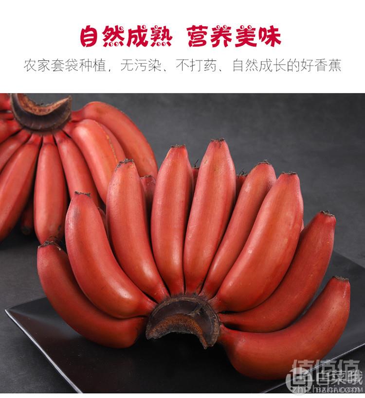 福建土楼特产，现割现发红皮香蕉5斤29.9元包邮（需领券）