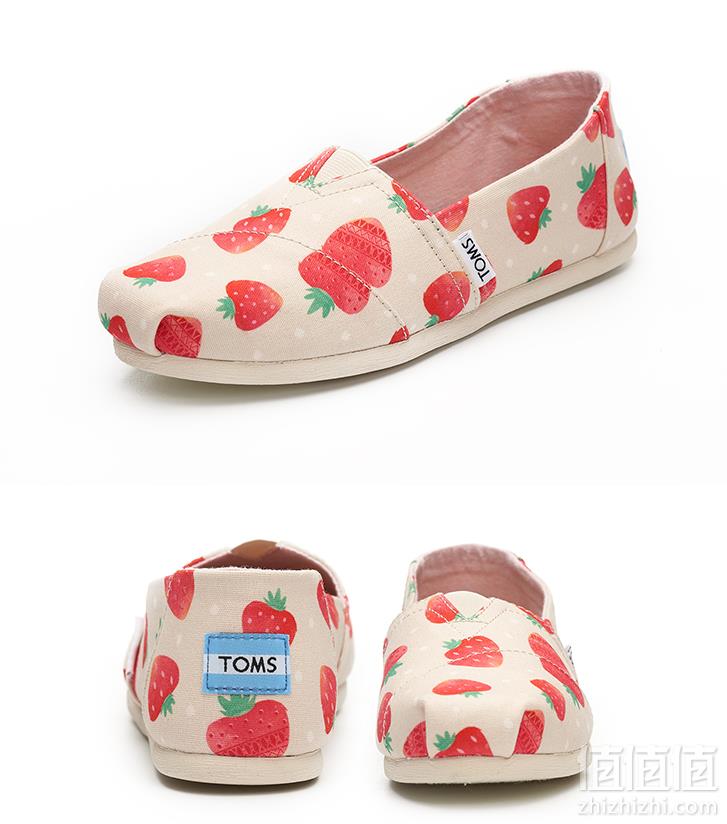 Toms Classics Espadrille Pumps ALPA草莓印花 一脚蹬 女士单鞋 *3双折合单双227元包税直邮