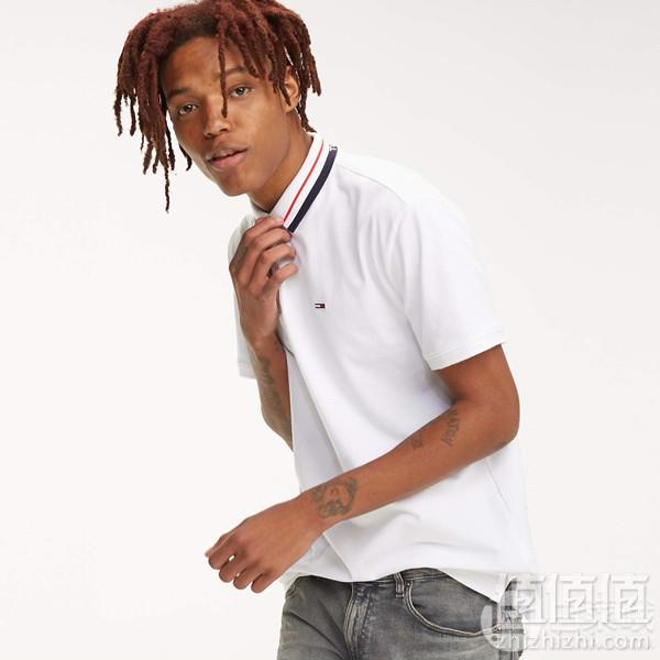 码全，Tommy Hilfiger 汤米·希尔费格 男士弹力棉Polo衫DM0DM05509100264元包邮包税