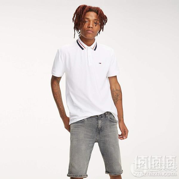 码全，Tommy Hilfiger 汤米·希尔费格 男士弹力棉Polo衫DM0DM05509100264元包邮包税
