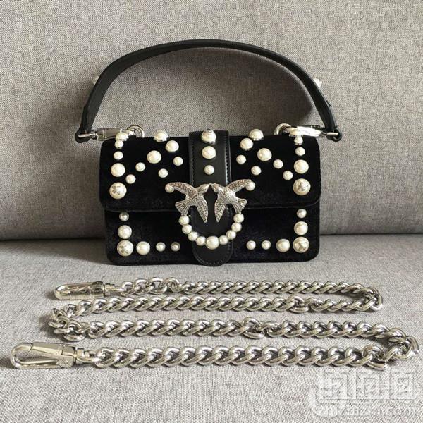 Pinko 品高 Mini款 天鹅绒珍珠燕子包 Prime会员免费直邮含税到手1147元