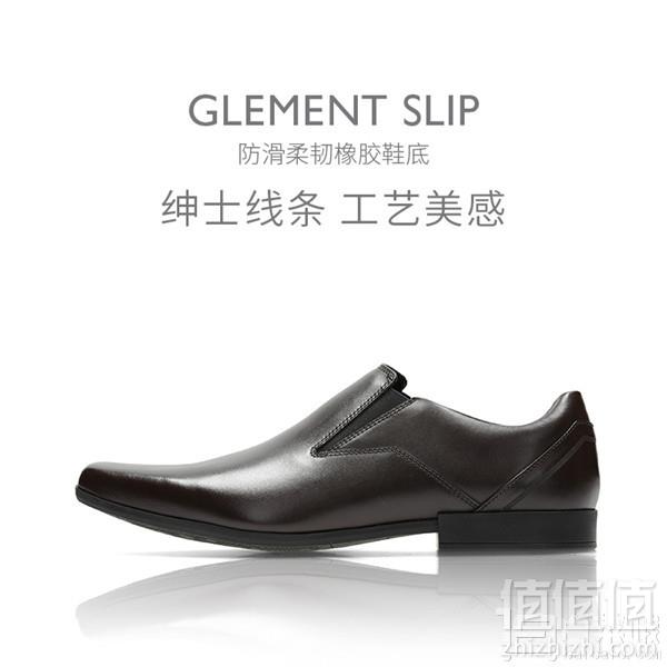 1日0点，Clarks 其乐 Glement Slip 男士真皮一脚蹬正装鞋 两色新低319元包邮（双重优惠）