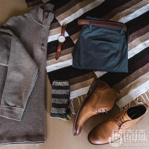 限US9码，Rockport 乐步 Wynstin Chukka 男士真皮短靴 Prime会员免费直邮含税到手新低331.43元