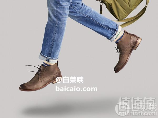 限US9码，Rockport 乐步 Wynstin Chukka 男士真皮短靴 Prime会员免费直邮含税到手新低331.43元