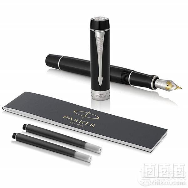 Parker 派克 Duofold Centennial 世纪名望纯黑白夹钢笔（大豆腐）M尖 Prime会员免费直邮含税到手新低2033.57元