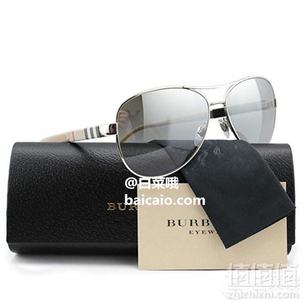 意大利产，Burberry 巴宝莉 格纹系列 BE3080 飞行员太阳镜 Prime会员免费直邮含税到手728元