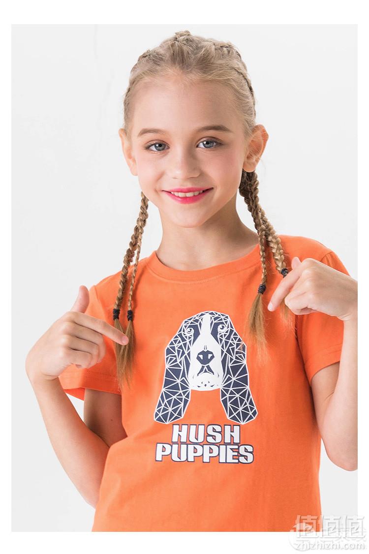 Hush Puppies 暇步士 2019新款中大童短袖纯棉T恤（105~170） 男女童多色66元包邮（需领券）