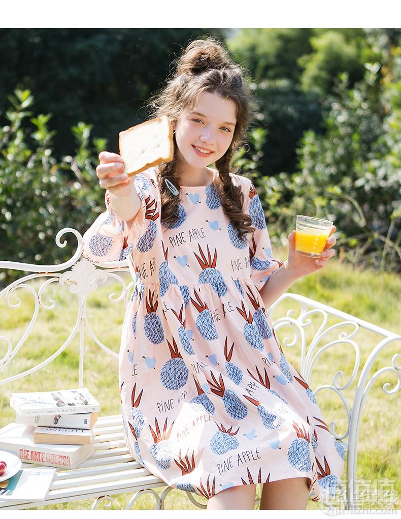 商场同款，芬腾 2019夏季新款纯棉梭织短裙家居服 2色89元包邮（需领券）